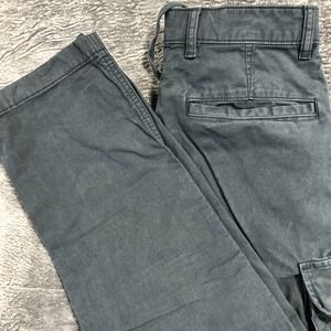 Uniqlo Cargo Pants Mens Small Charcoal Gray Drawstring Utility 321-457209